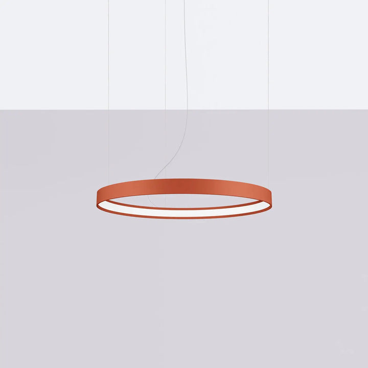 Lustre anneau RIO ocre rouge éteinte, suspendu