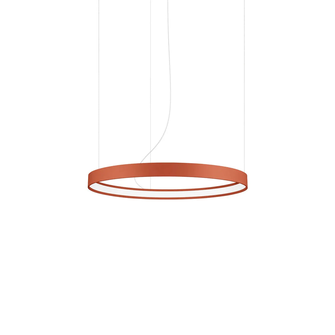 Lustre anneau RIO ocre rouge vue d'ensemble