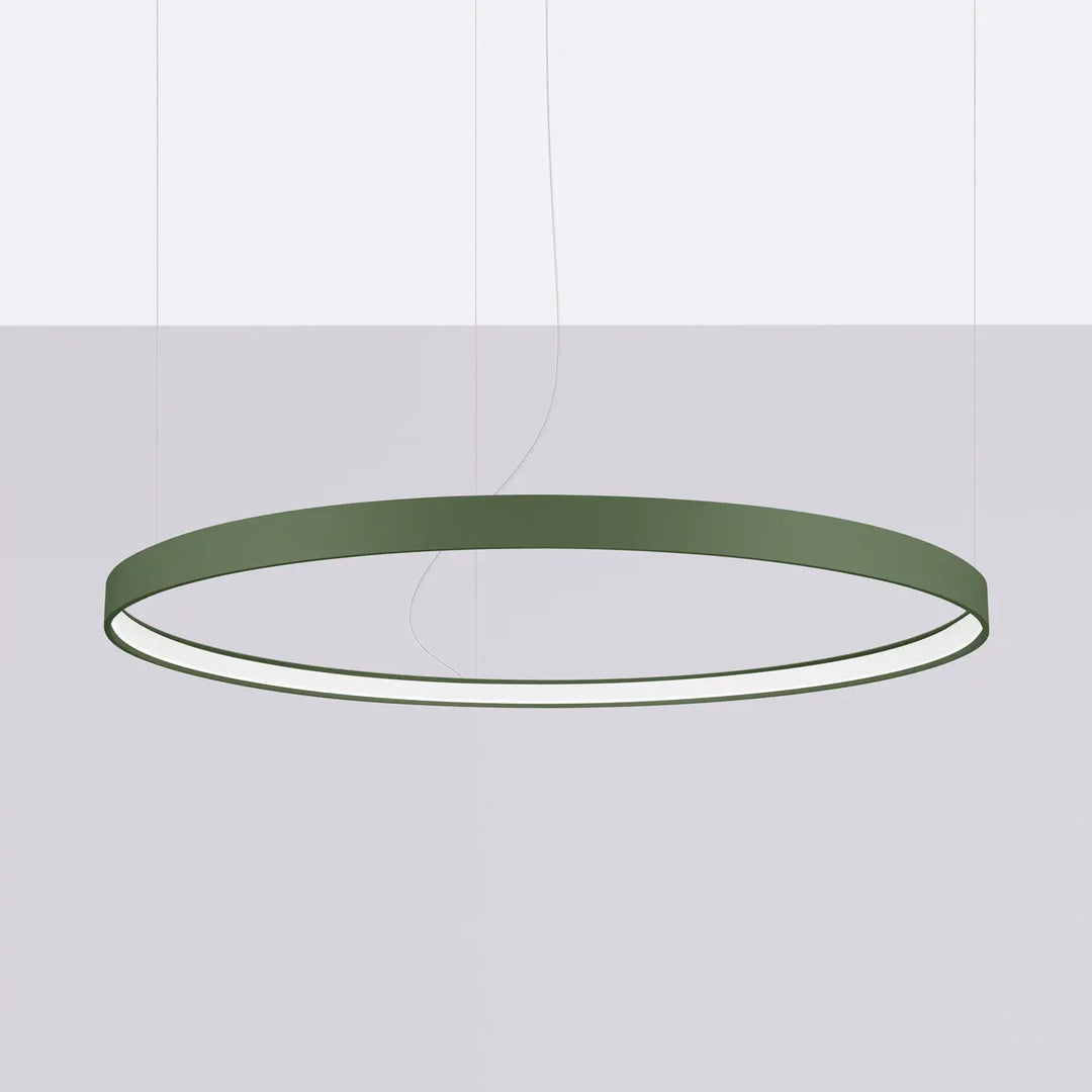 Lustre anneau RIO vert olive éteinte, suspendu