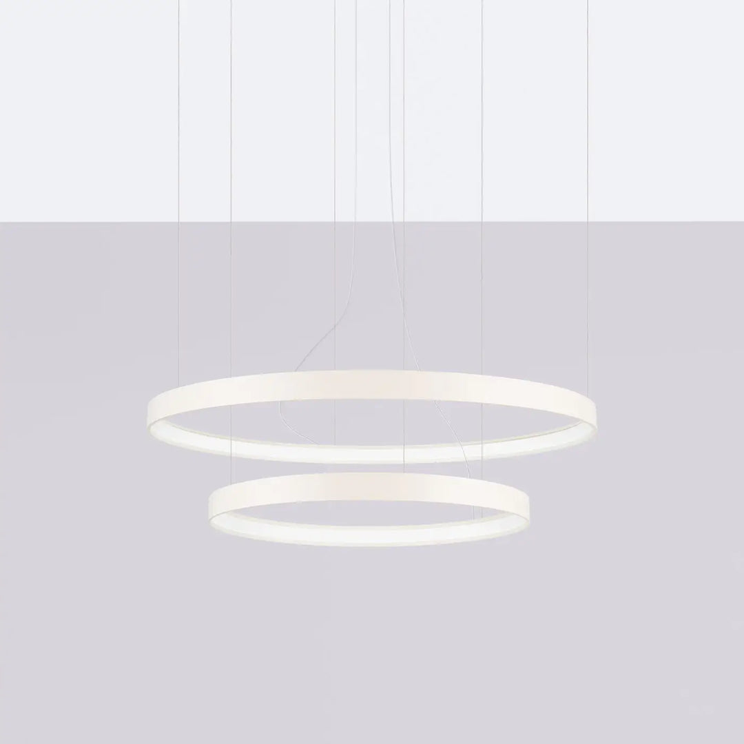 Lustre anneau RIO beige éteinte, suspendu