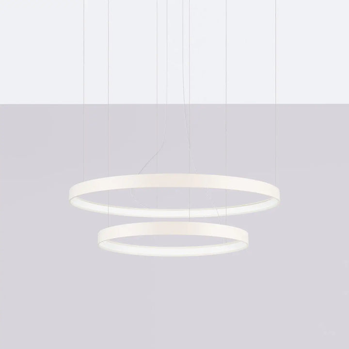 Lustre anneau RIO beige éteinte, suspendu