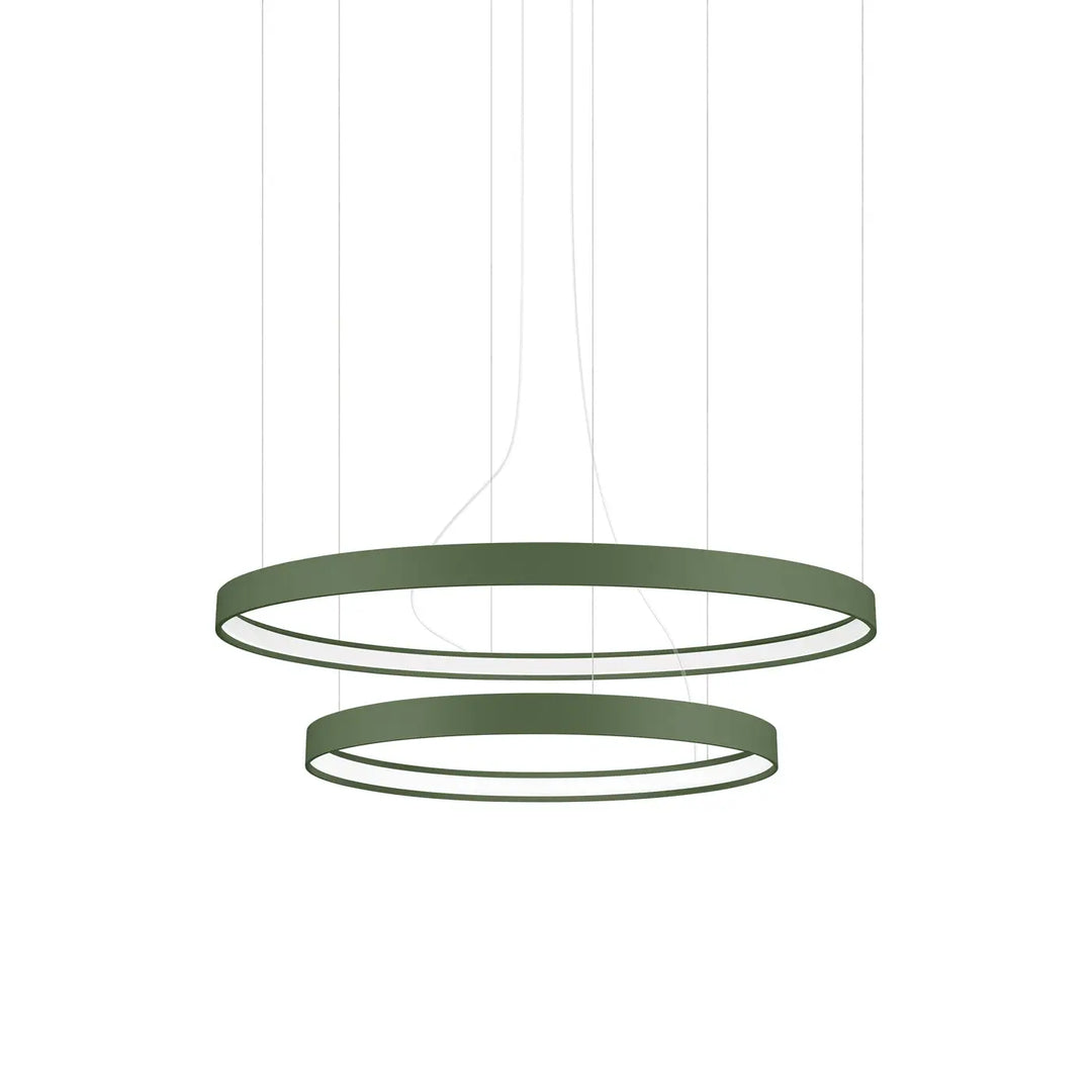 Lustre anneau RIO vert olive vue d'ensemble
