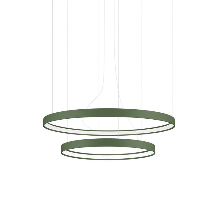 Lustre anneau RIO vert olive vue d'ensemble