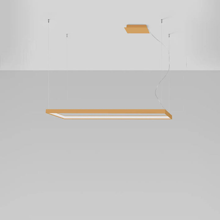 Lustre rectangulaire TUULA doré éteinte, suspendu