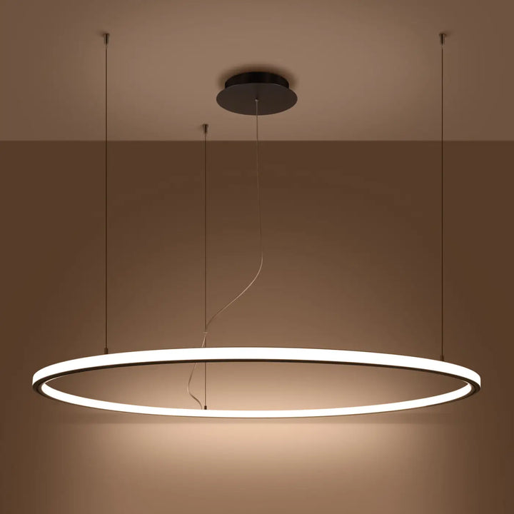 Lustre RISA noir allumée, suspendu