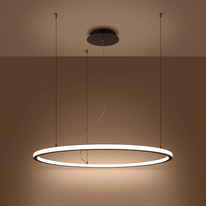 Lustre RISA noir allumée, suspendu