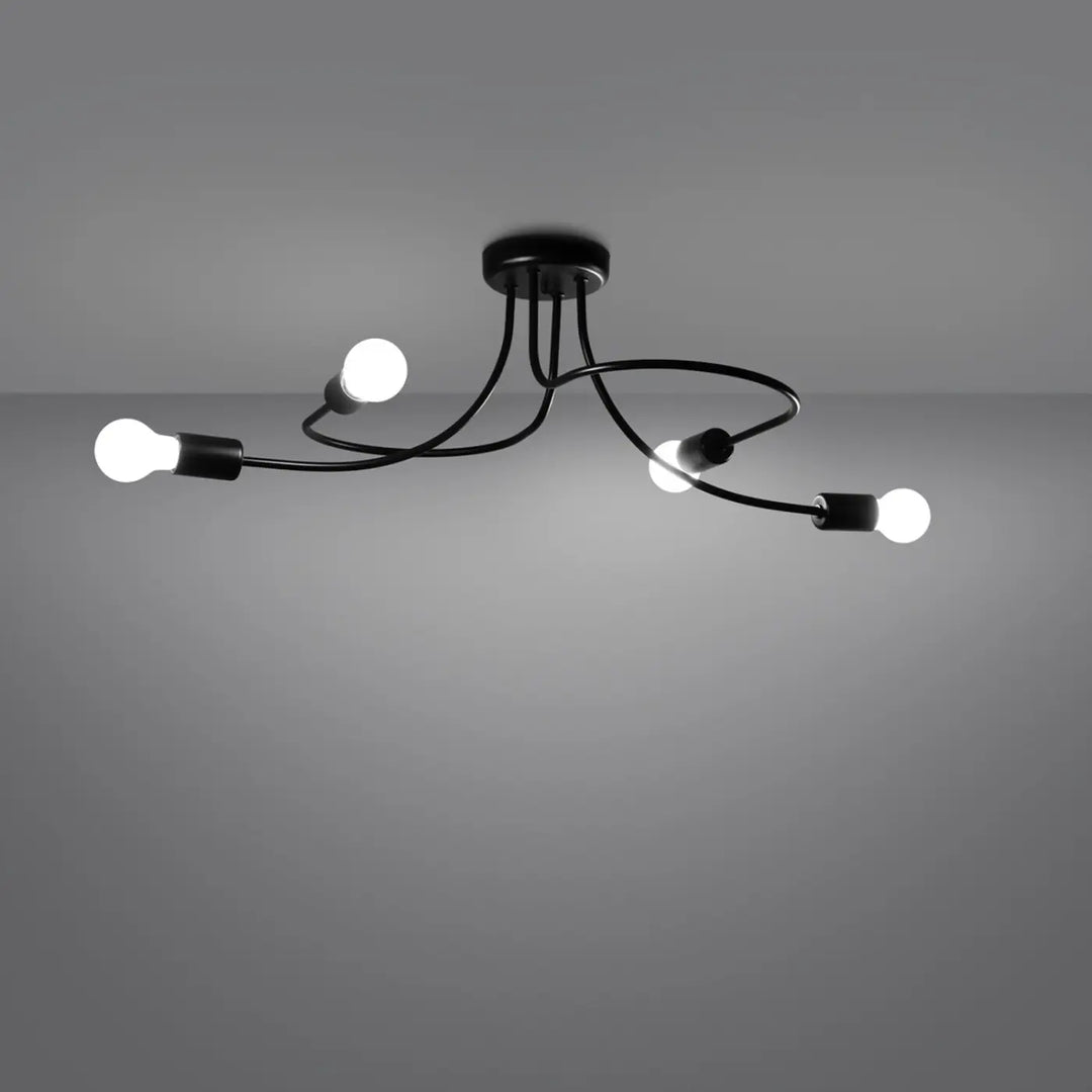 Lustre noir allumé