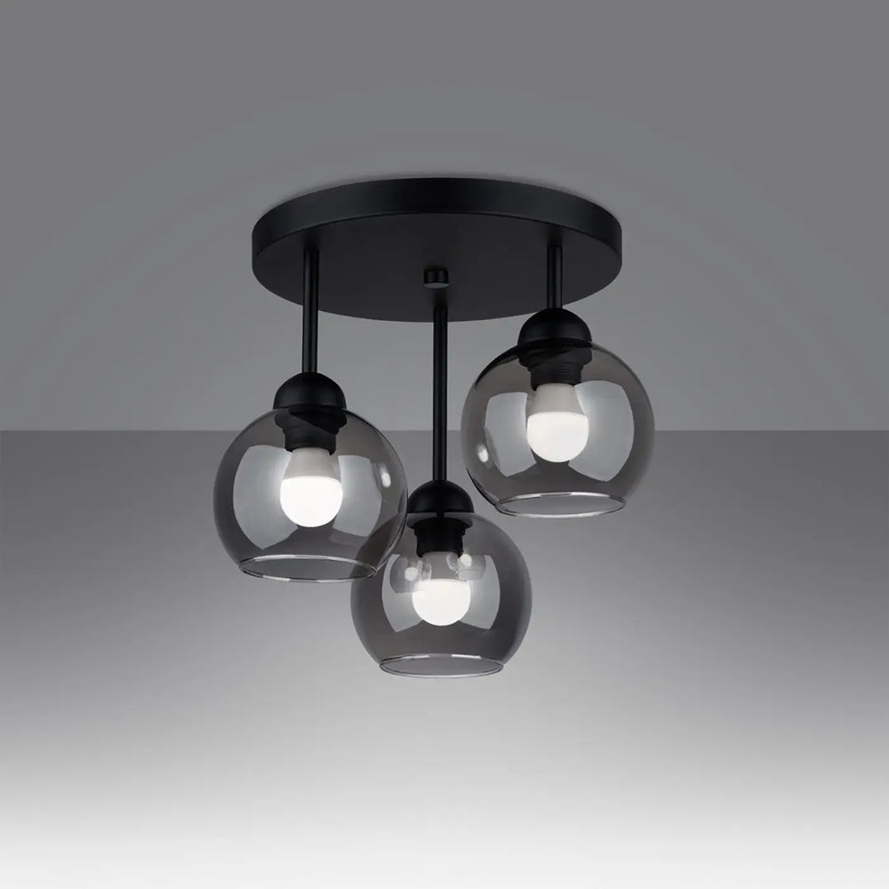 Lustre noir allumé