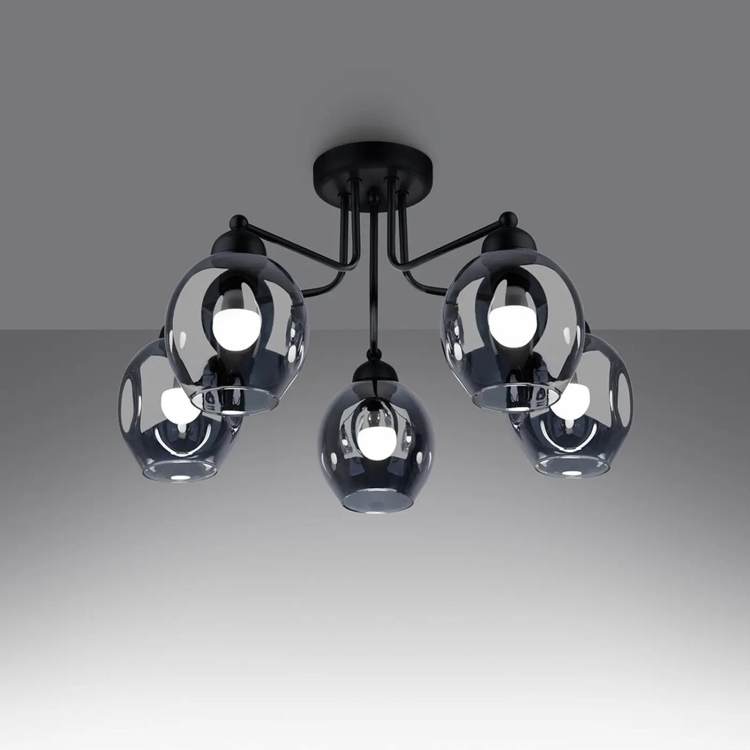 Lustre noir allumé