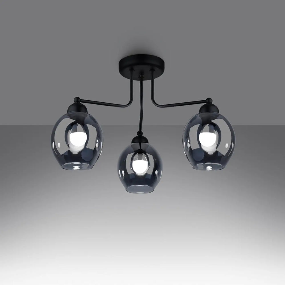 Lustre noir allumé