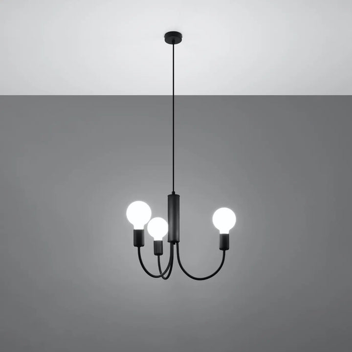 Lustre noir allumé
