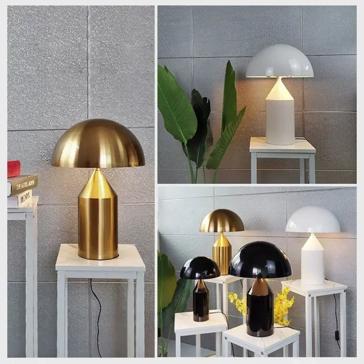 Lampe de table luxumi en forme de champignon finition or avec design moderne sans frais supplémentaires