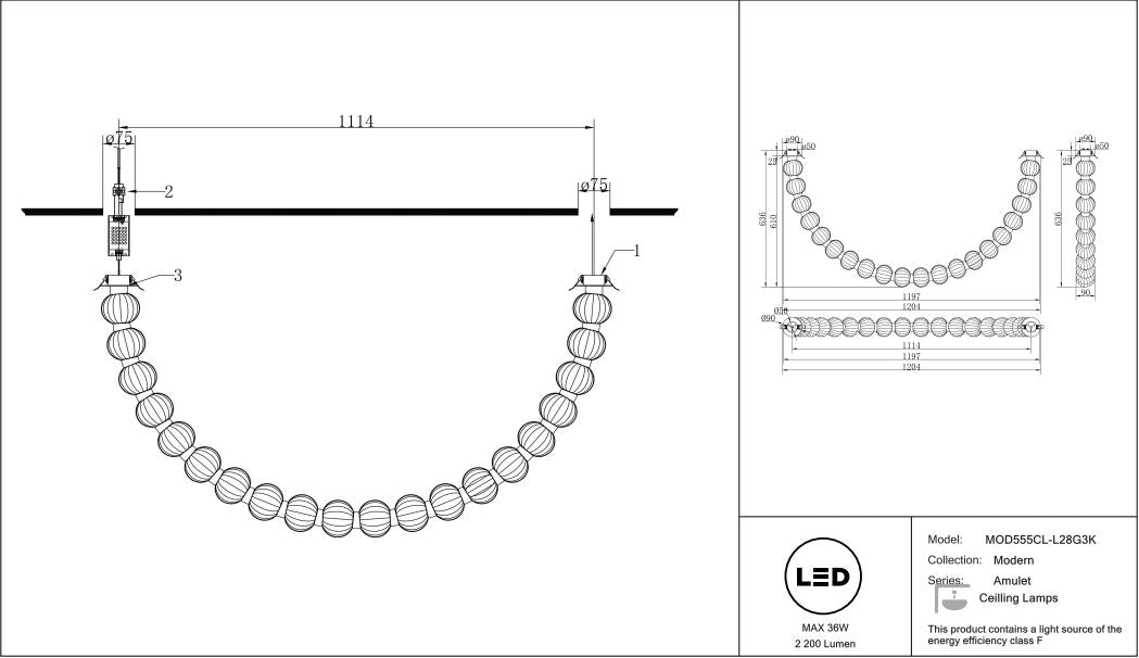Schéma d'installation du luminaire