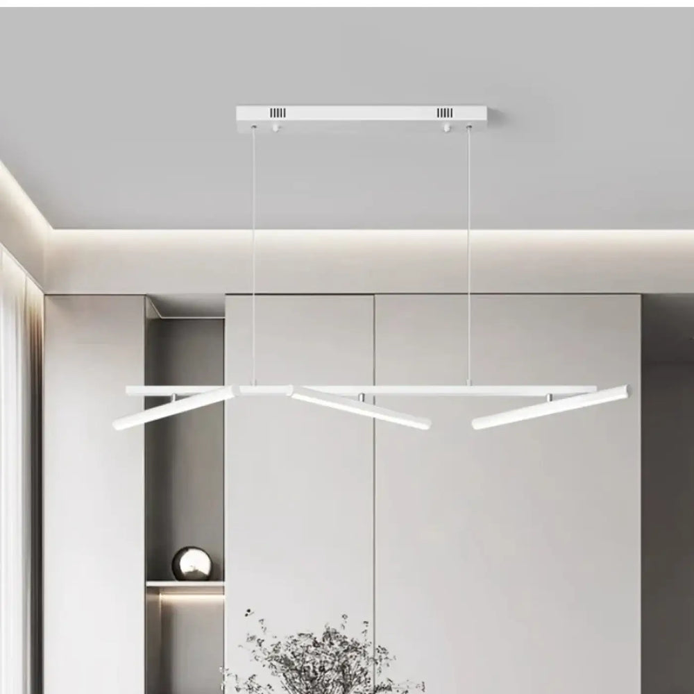 Suspension luminaire shapY en led blanc avec design angulaire moderne diffusant une lumière blanche chaud minimaliste