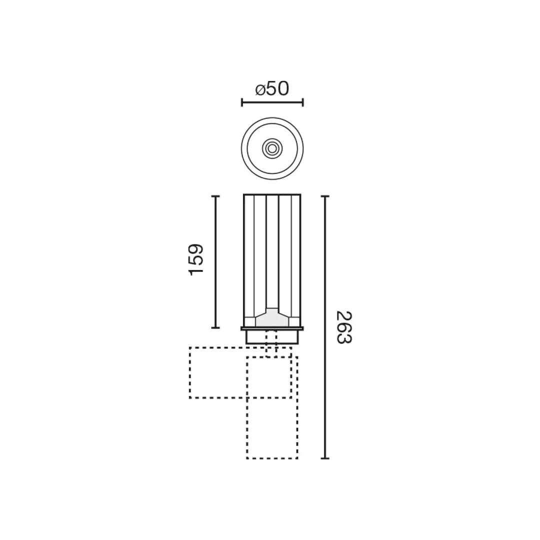 Schéma des dimensions du projecteur Teide de Faro Barcelona