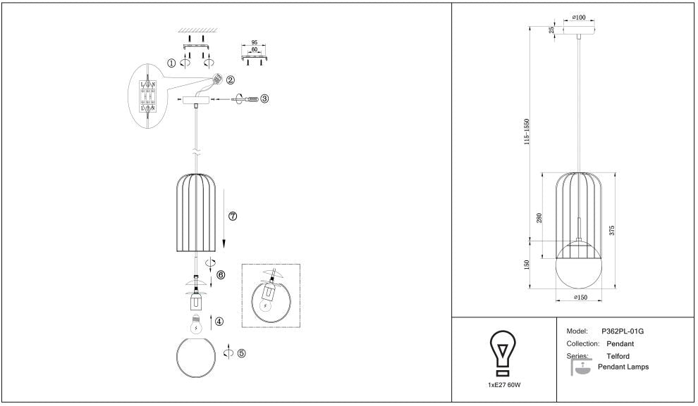 Schéma d'installation du luminaire