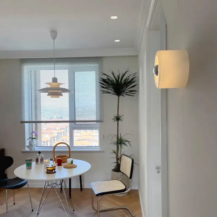 Petite Applique Murale Orange Circulaire En Verre Moderne