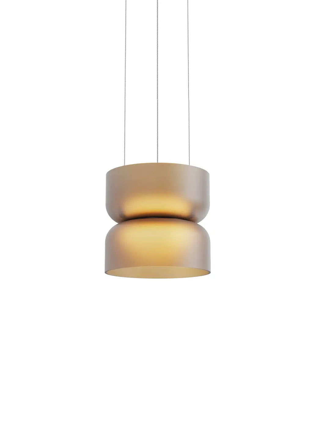 Suspension Totem Mini Pablo Designs en verre soufflé ambré, éclairage haut et bas