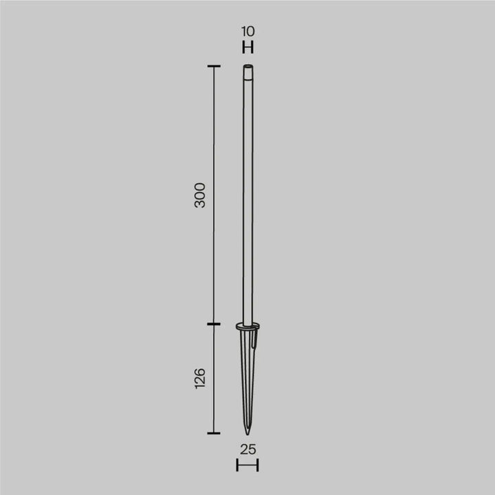 Piquet extérieur led sleek et minimaliste avec tige métallique fine et pointe pour extérieur led luminaire spea