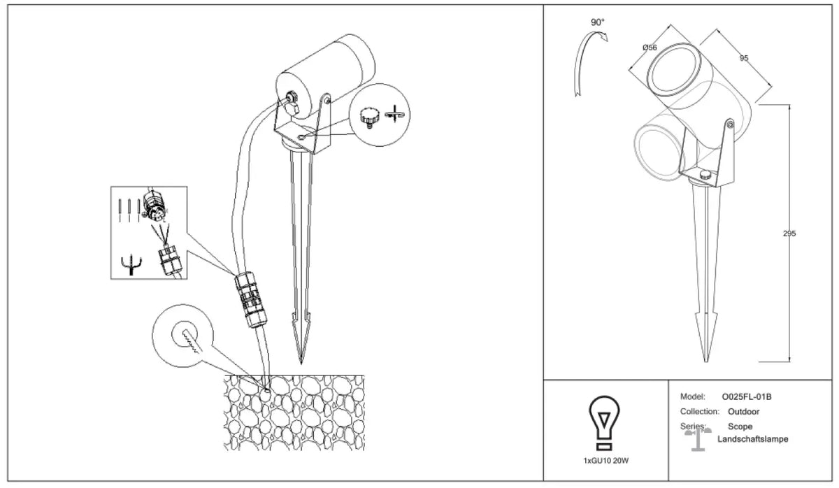 Schéma d'installation du luminaire