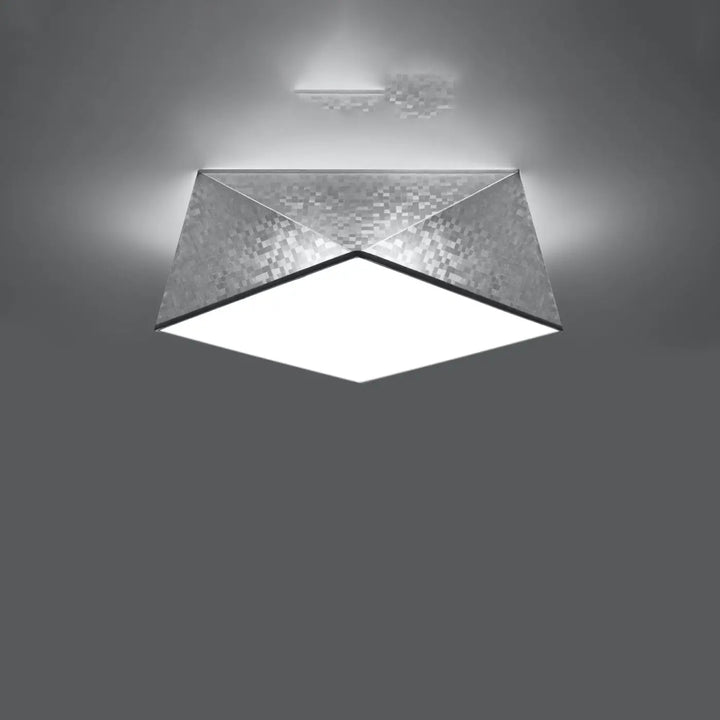 Luminaire plafonnier argent allumé