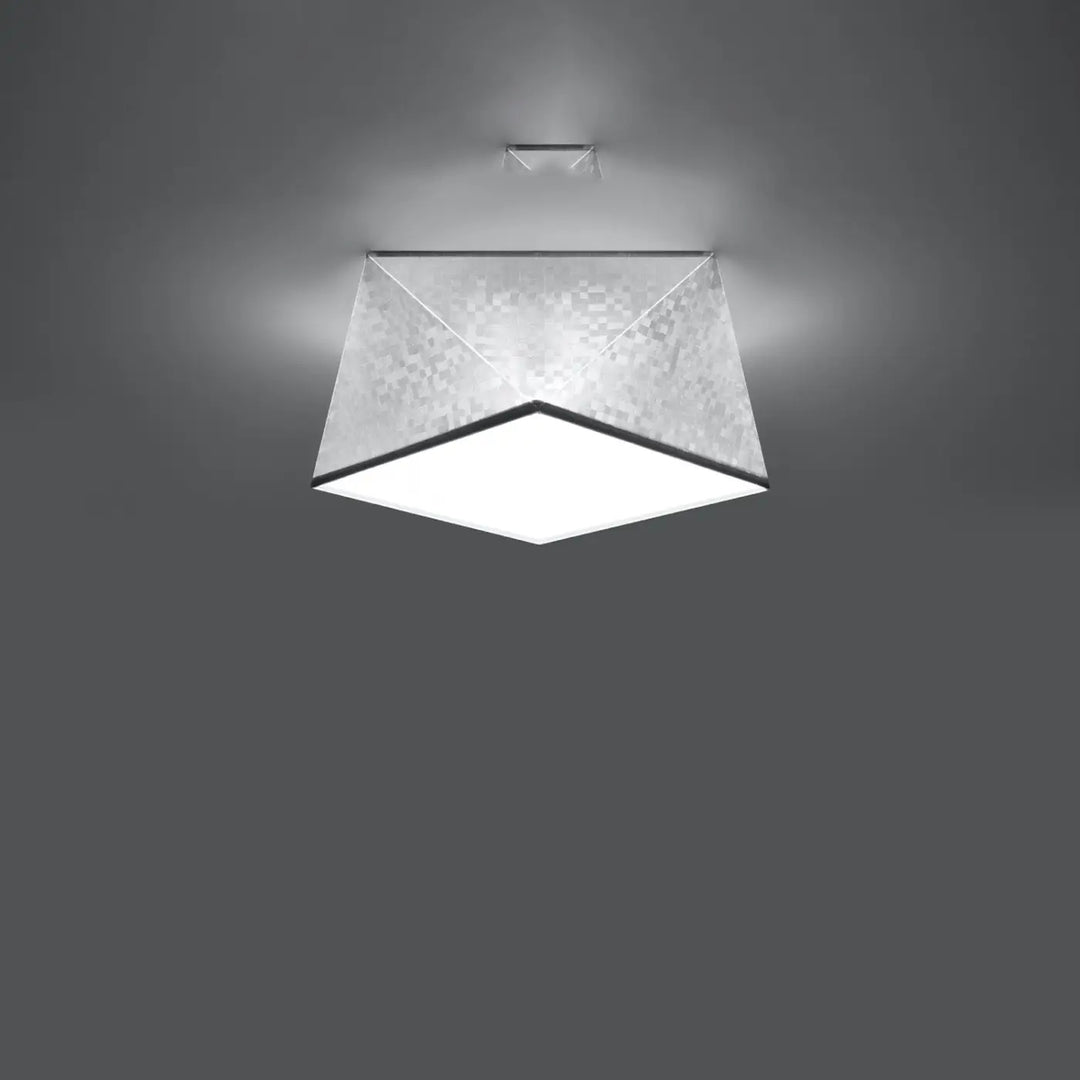 Luminaire plafonnier argent allumé