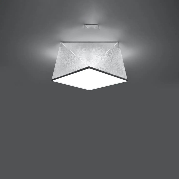 Luminaire plafonnier argent allumé