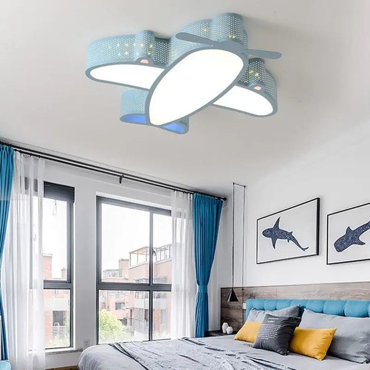 Plafonnier Avion Bleu pour Chambre d’Enfant