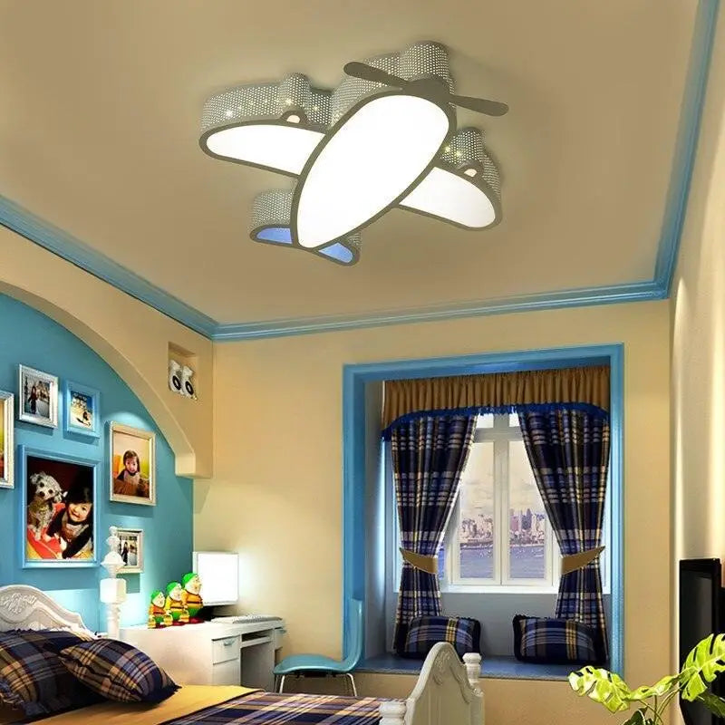 Plafonnier Avion Bleu pour Chambre d’Enfant