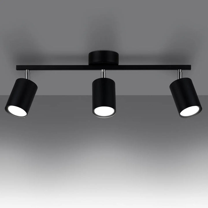 Luminaire plafonnier noir allumé