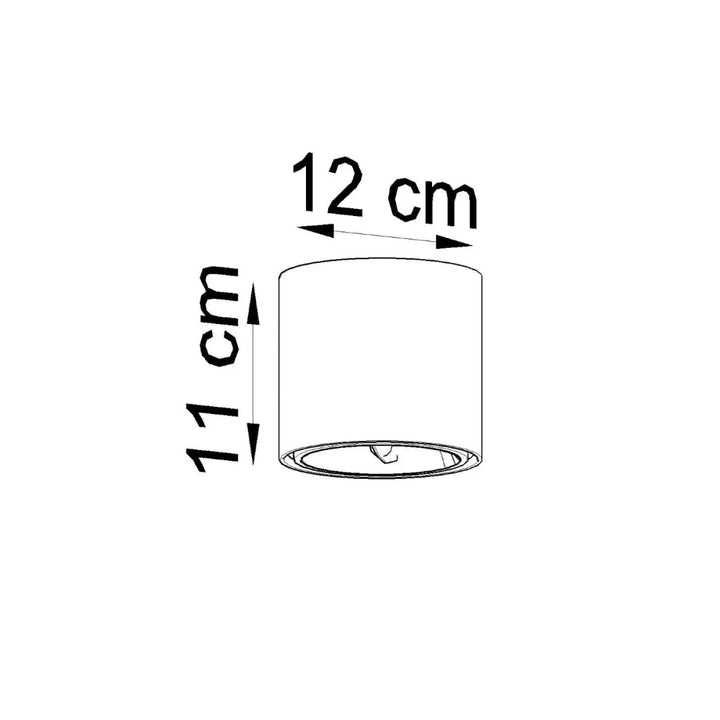 Plafonnier tiube en ligne noire minimaliste de 12 cm de diamètre et 11 cm de hauteur pour une ambiance moderne
