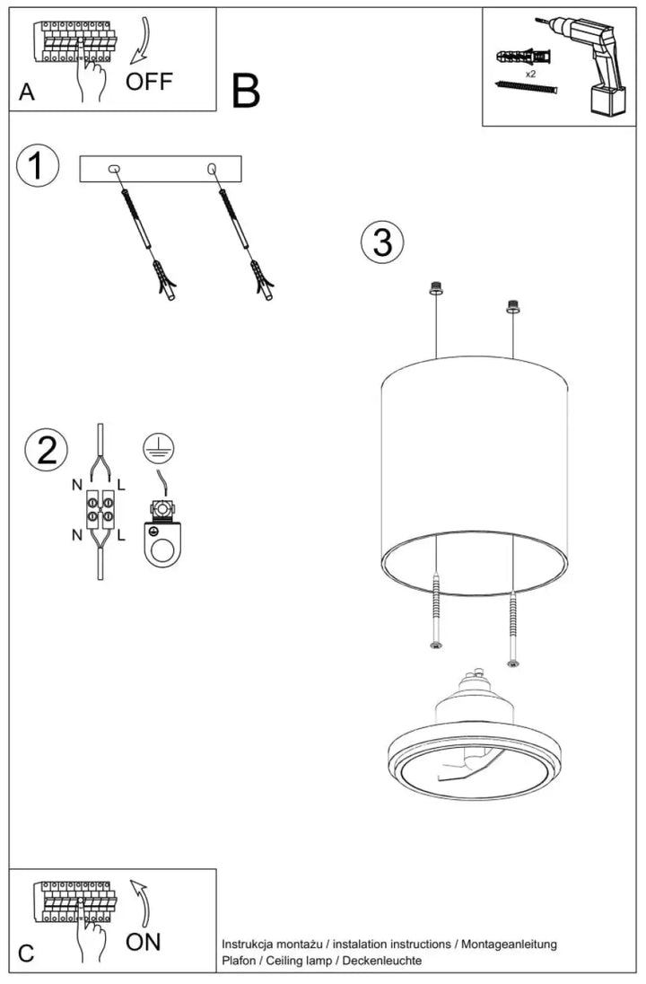 Plafonnier tiube blanc cylindre moderne avec forme minimaliste et abat-jour circulaire et bulbe visible