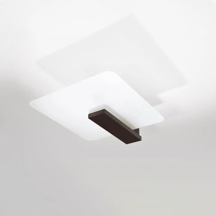 Luminaire plafonnier wengé éteint