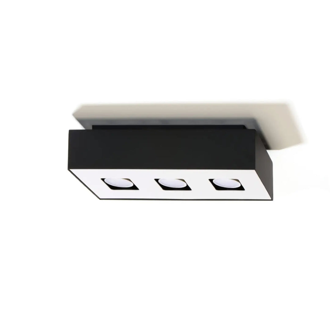 Luminaire Plafonnier noir/blanc éteinte, vue rapprochée