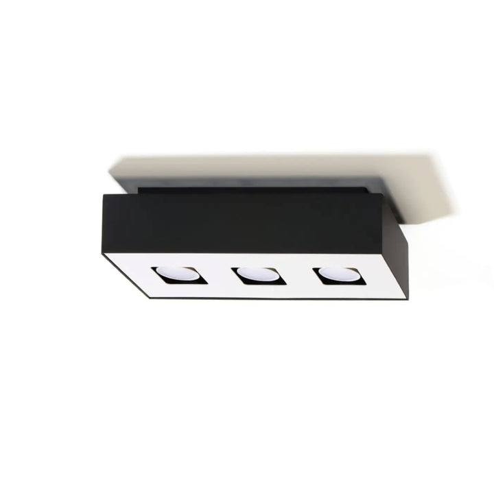 Luminaire Plafonnier noir/blanc éteinte, vue rapprochée