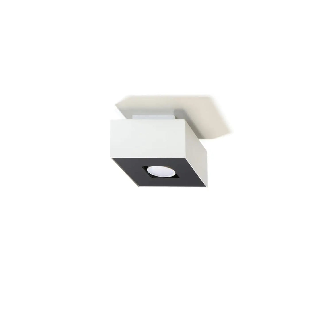 Luminaire Plafonnier blanc/noir éteinte, vue rapprochée