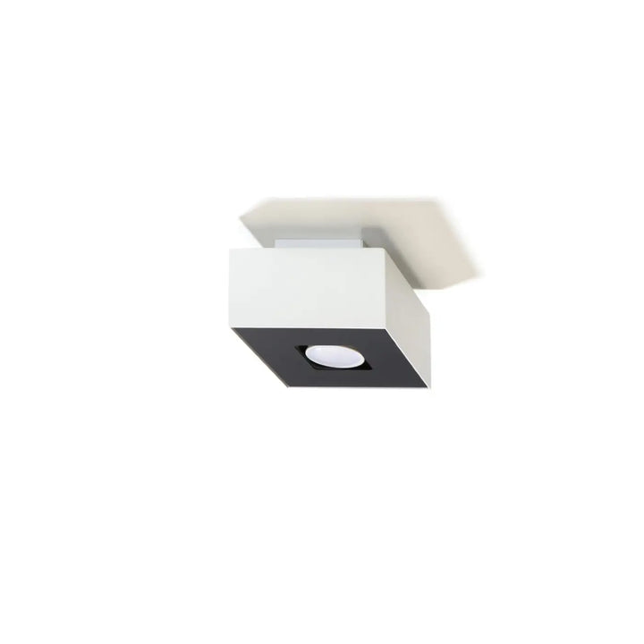 Luminaire Plafonnier blanc/noir éteinte, vue rapprochée