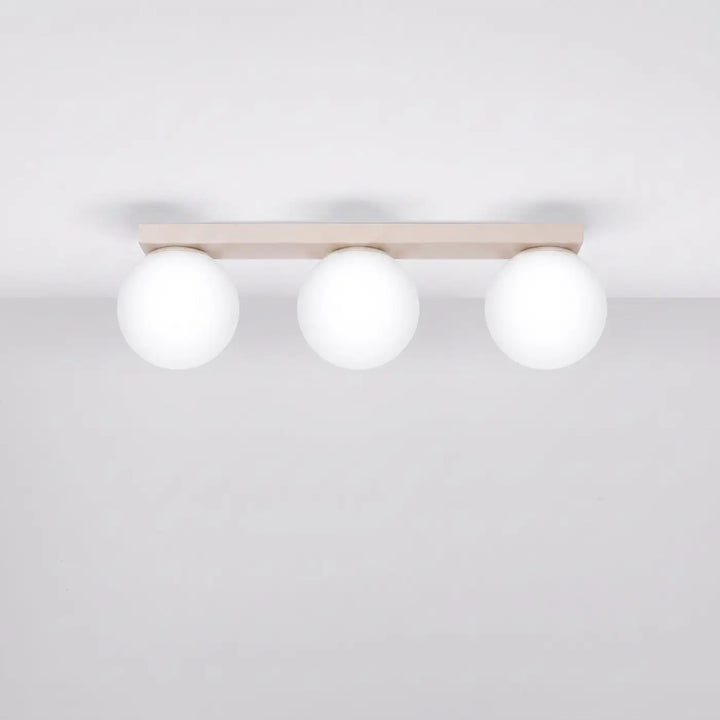 Luminaire Plafonnier beige éteinte, vue rapprochée