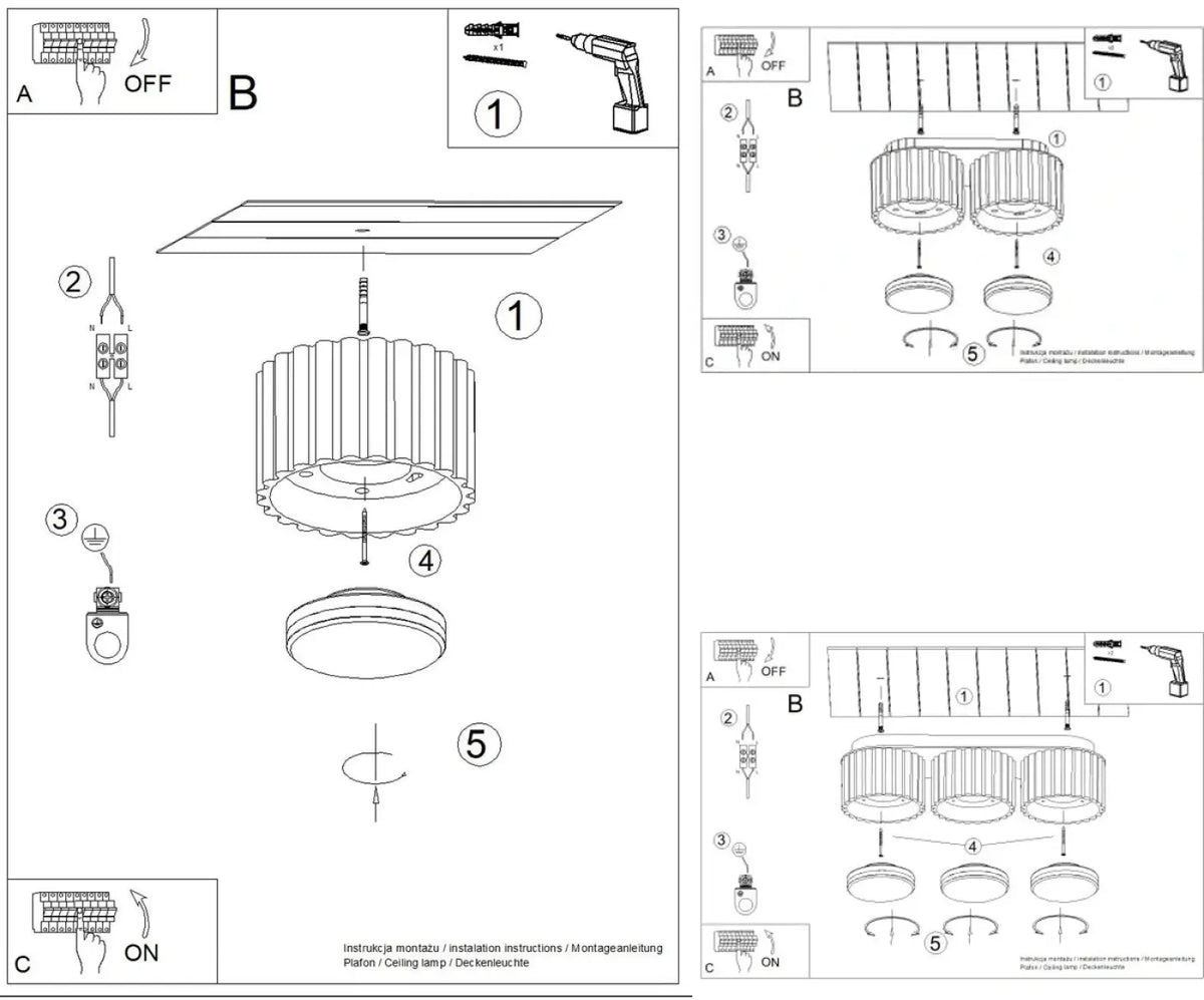 Schéma d'installation du luminaire