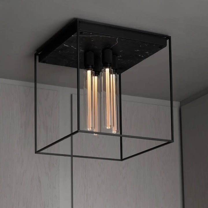 Plafonnier Caged 4.0 en marbre noir #couleur_noir