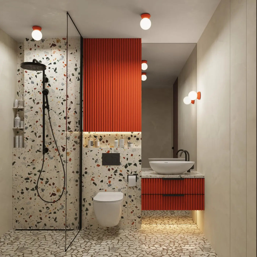 Luminaire plafonnier pêche dans une salle de bains