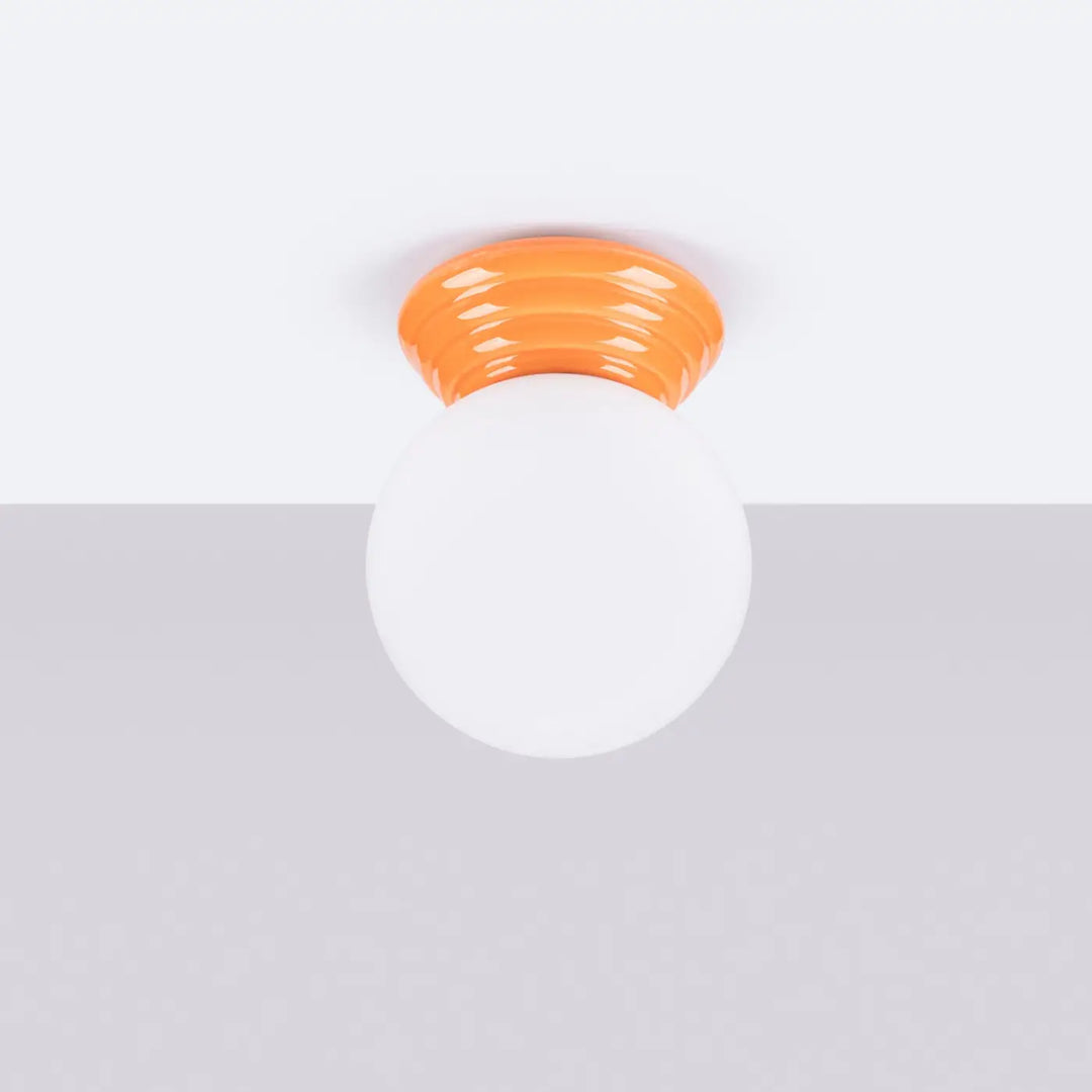 Luminaire plafonnier orange éteint