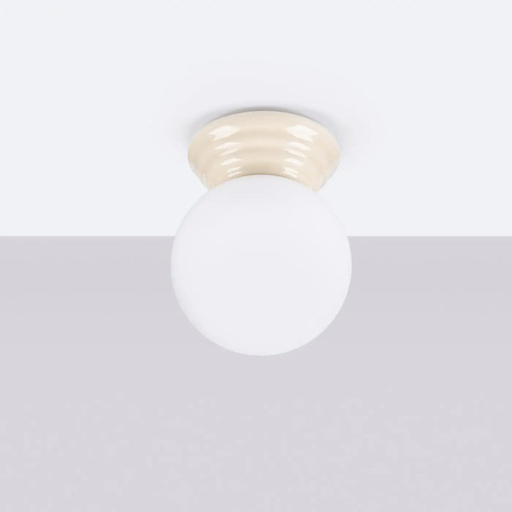 Luminaire plafonnier beige éteint