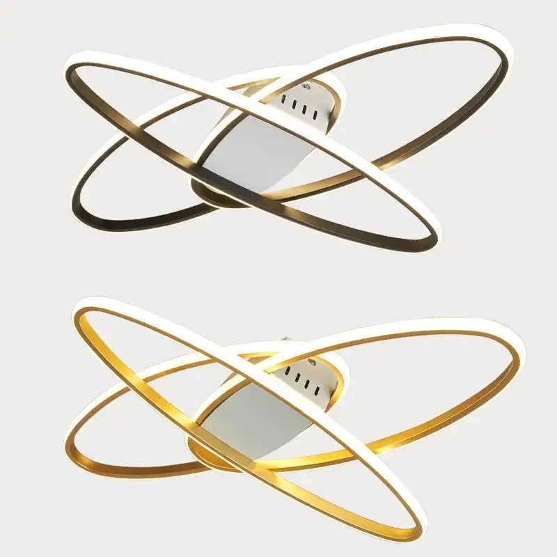 Plafonnier contemporain led forme anneaux design luxe