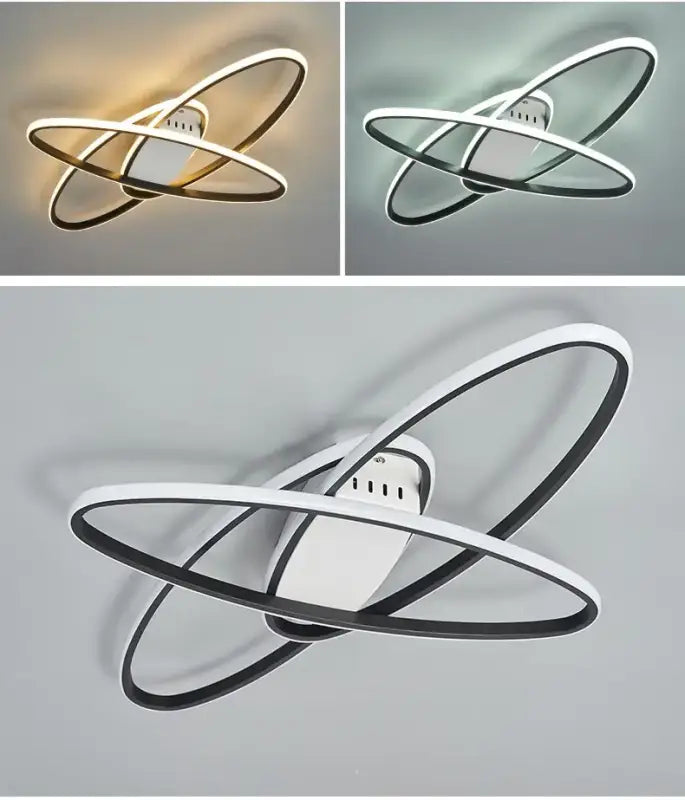 Plafonnier contemporain led forme anneaux design luxe