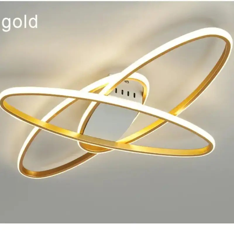 Plafonnier contemporain led forme anneaux design luxe