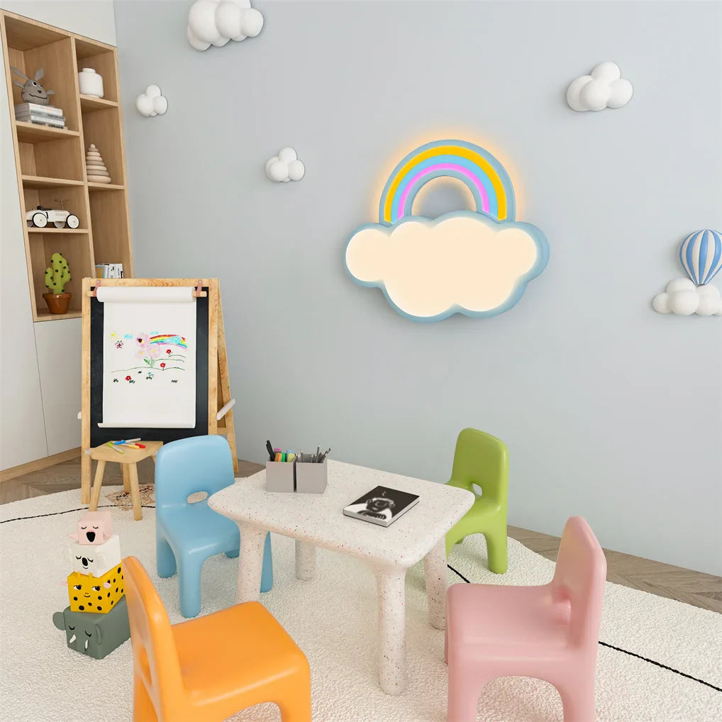 Plafonnier créatif pour enfant en forme d’arc en ciel décor enfantin