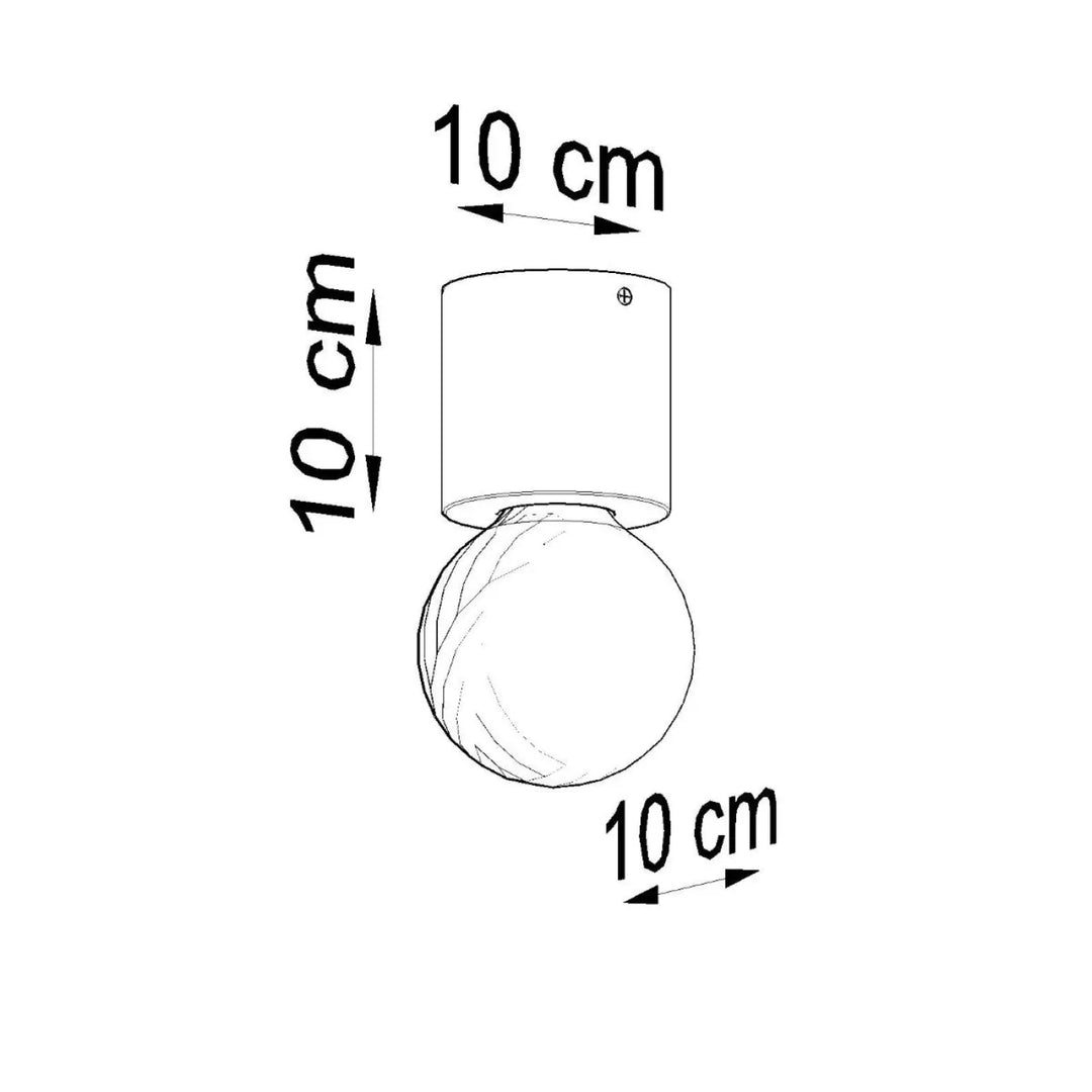 Plafonnier salgado en béton avec base sphérique minimaliste 10 cm hauteur et diamètre pour un intérieur sentez mieux