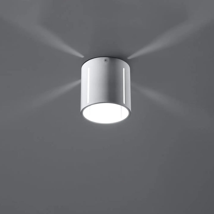 Luminaire plafonnier blanc allumé