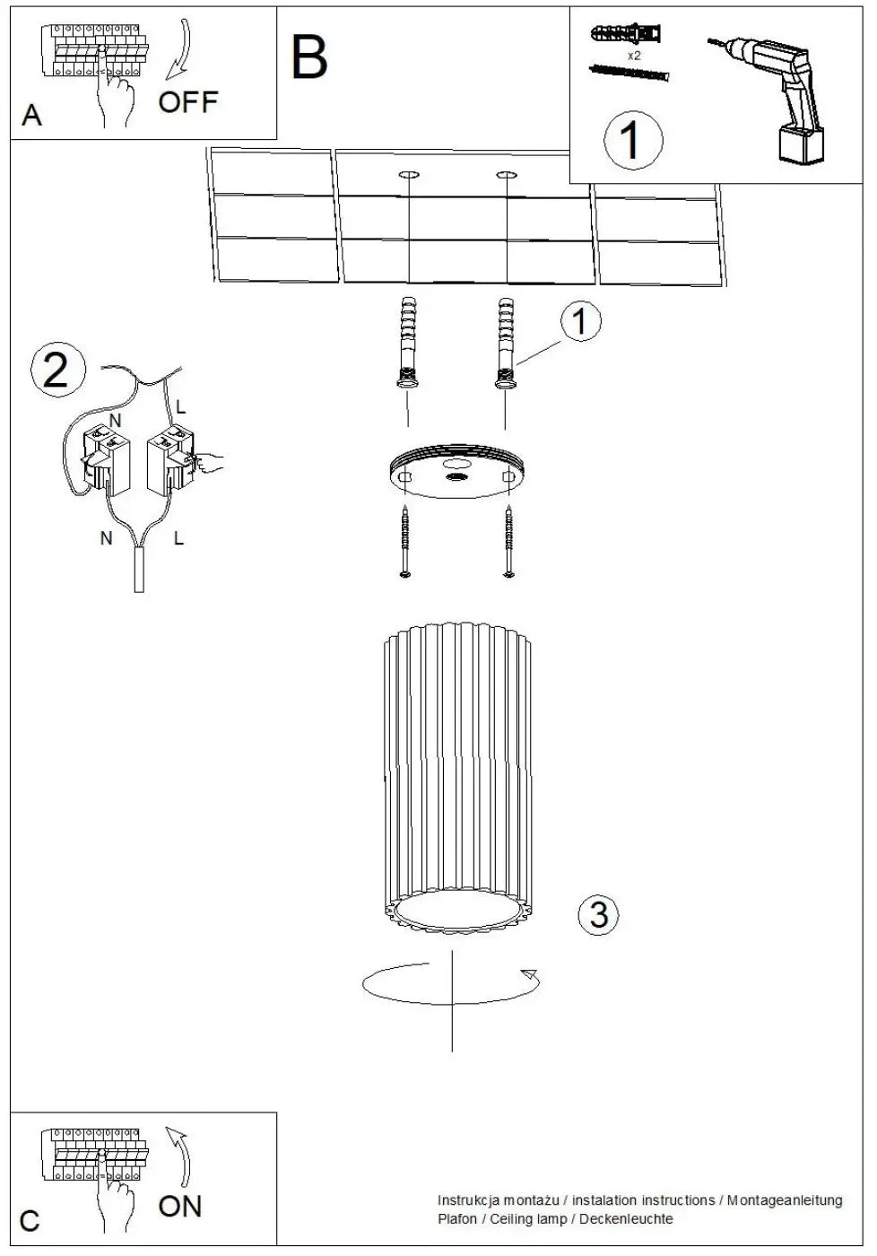 Luminaire plafonnier ivar beige avec abat-jour modernes rainurés cylindrique pour un design expressif et confort d’utilisation